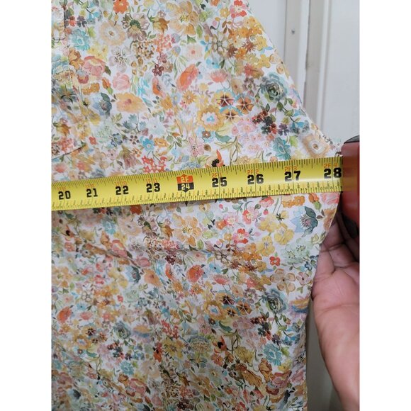 Vintage Makie Floral Print Button-Up Long Nightgown With Peter Pan Collar & Shor - Picture 8 of 12